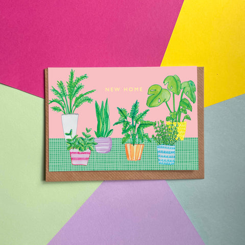 New Home (House Plants) - Greetings Card