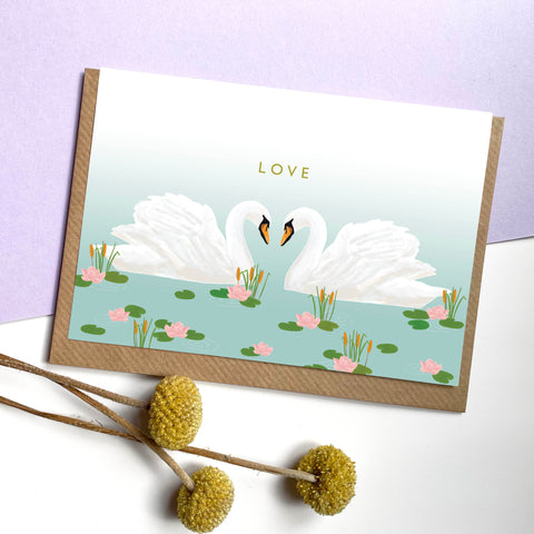 Swan - Greetings Card