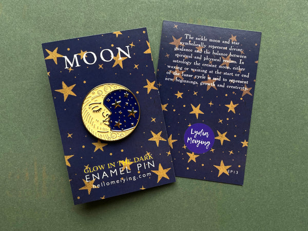 Moon, Glow-in-the-Dark - Enamel Pin
