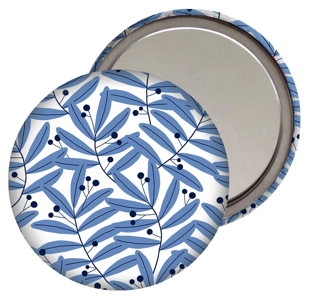 Blue Leaves - Pocket Mirror