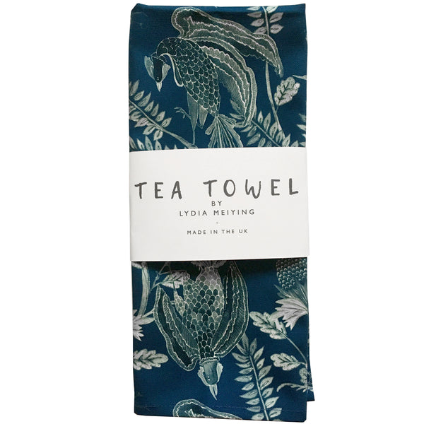 Emperor's Garden (Cobalt) - Tea Towel