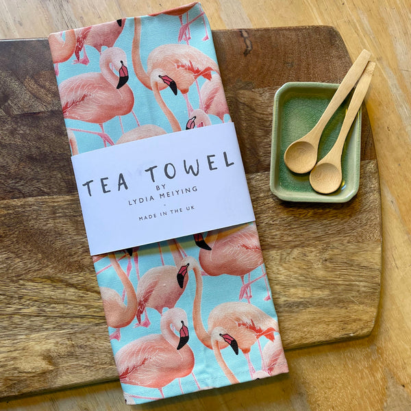 Flamingos - Tea Towel