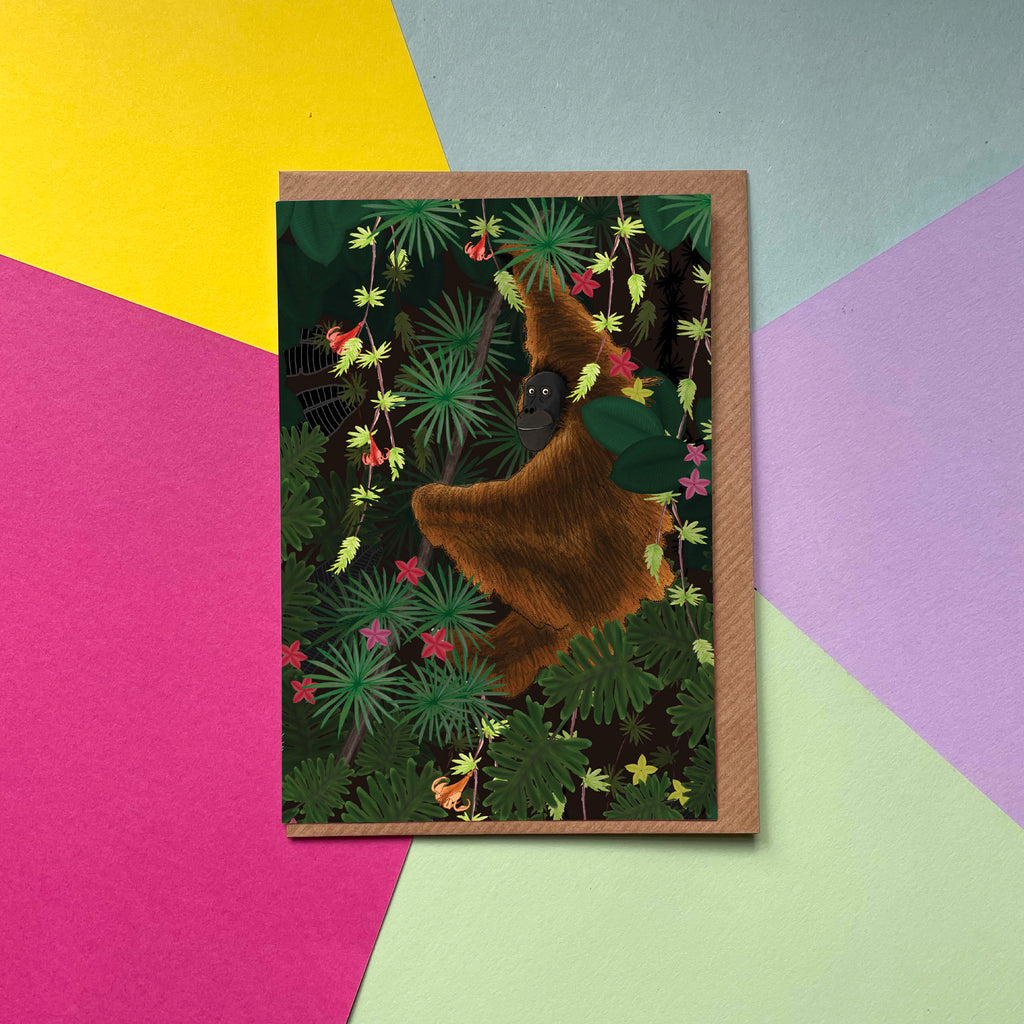 Jungle Orangutan - Greetings Card