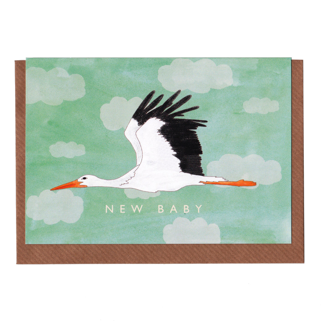 New Baby (green) - Greetings Card