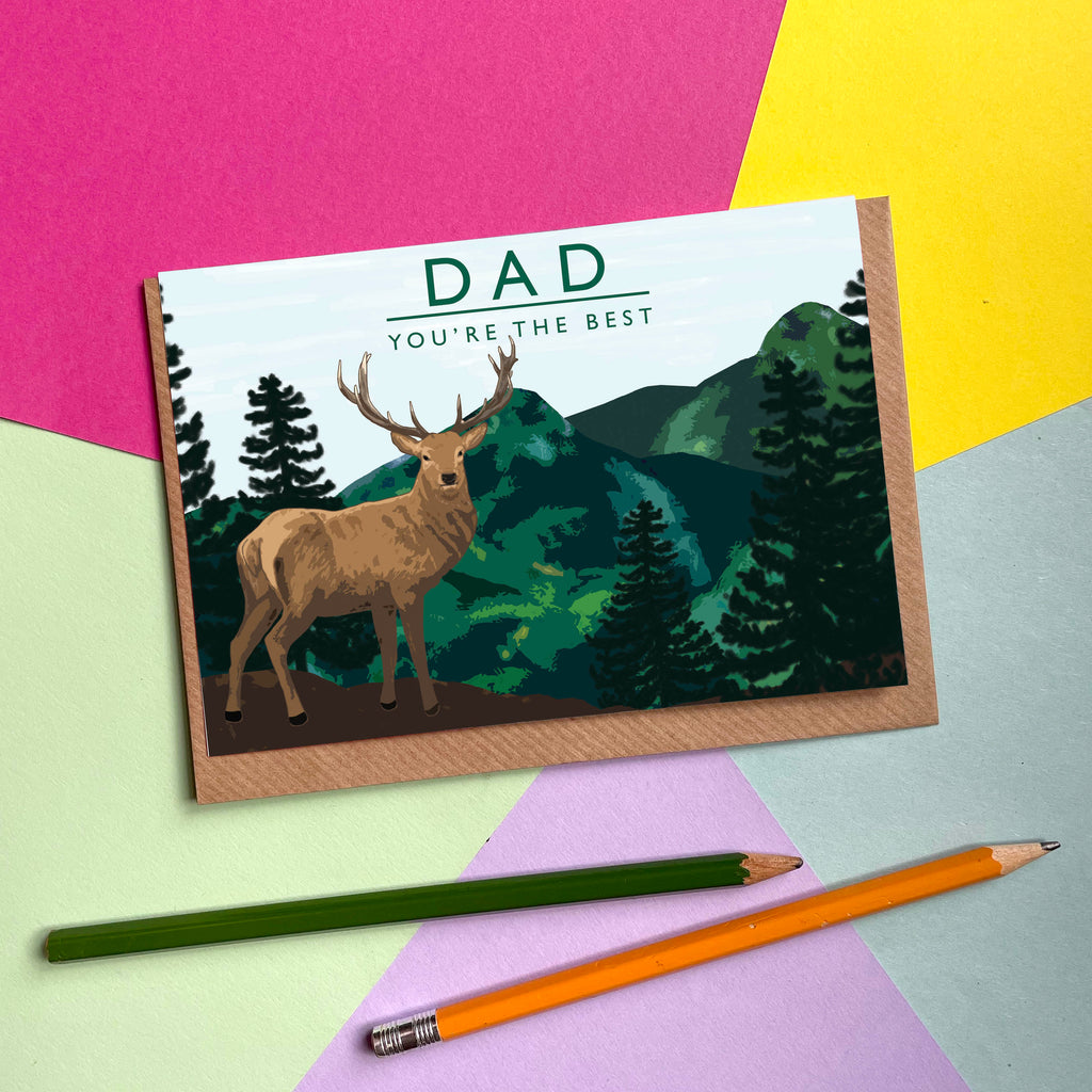 Dad (Stag) - Greetings Card