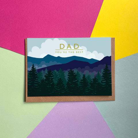 Dad (Mountains) - Greetings Card