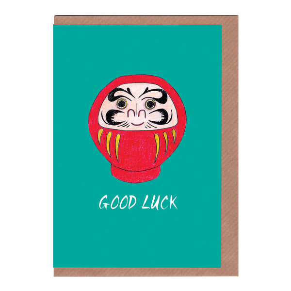Good Luck (Daruma)  - Greetings Card