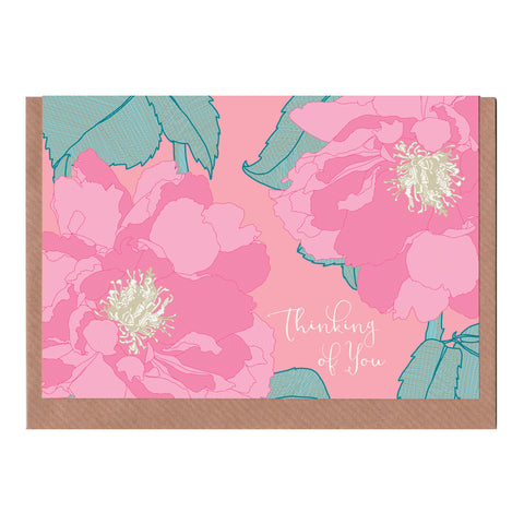 Thinking of You (Peony) - Greetings Card