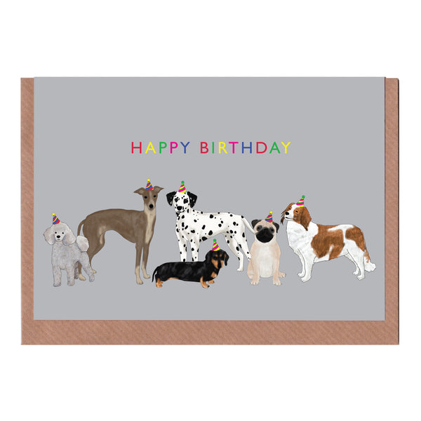 Happy Birthday Dogs - Greetings Card