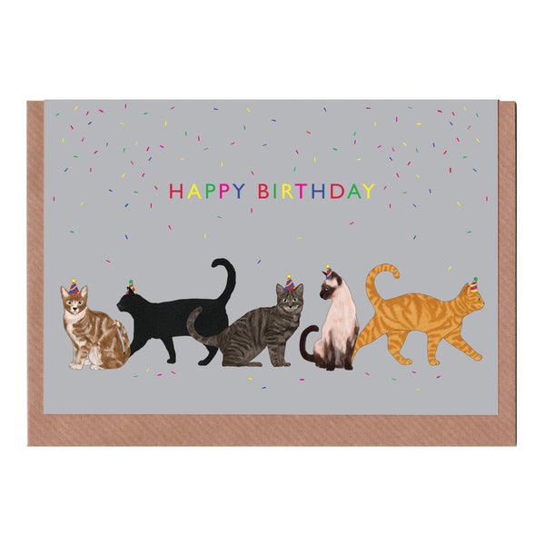 Happy Birthday Cats  - Greetings Card
