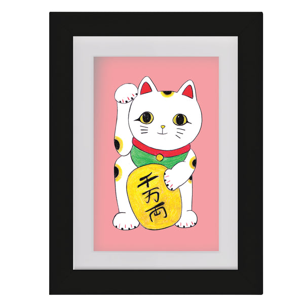 Maneki Neko - Framed Mini Print
