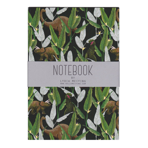 Dinosaur Jungle Green - A5 Notebook