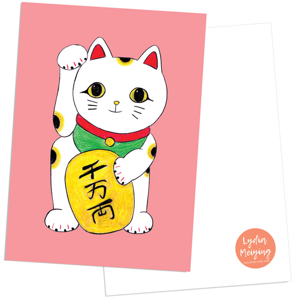 Maneki Neko - Postcard