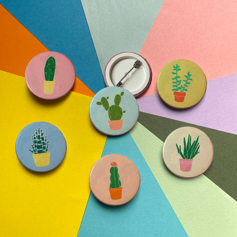 Succulents - Button Badge