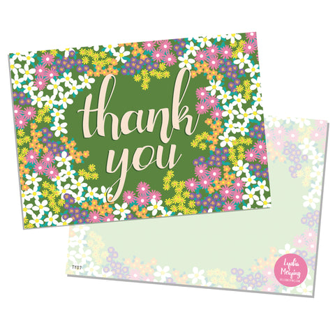 Spring Floral - 10 x Thank You Cards