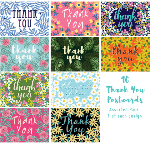 Thank You Cards - 10 x Thank You Cards, Assorted Pack