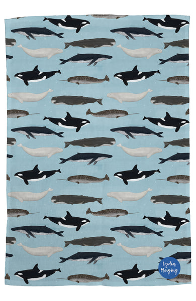 Whales - Tea Towel